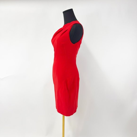 BRAND NEW WITH TAGS RED ONE SHOULDER SINCHED COCKTAIL DRESS - Picture 8 of 12